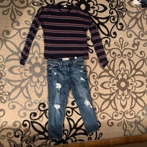 Garage jeans and light sweater